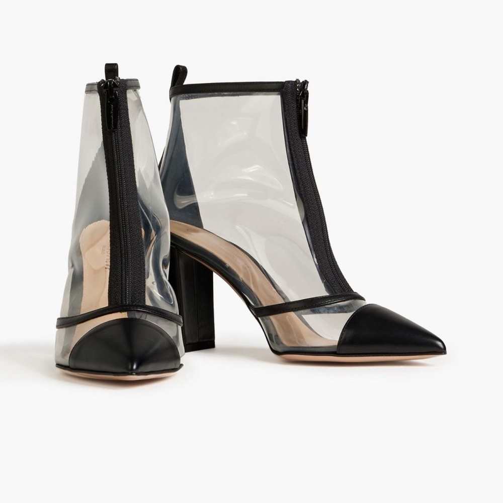 Gianvito Rossi Black Heeled Boots with Modern Transparent Style
